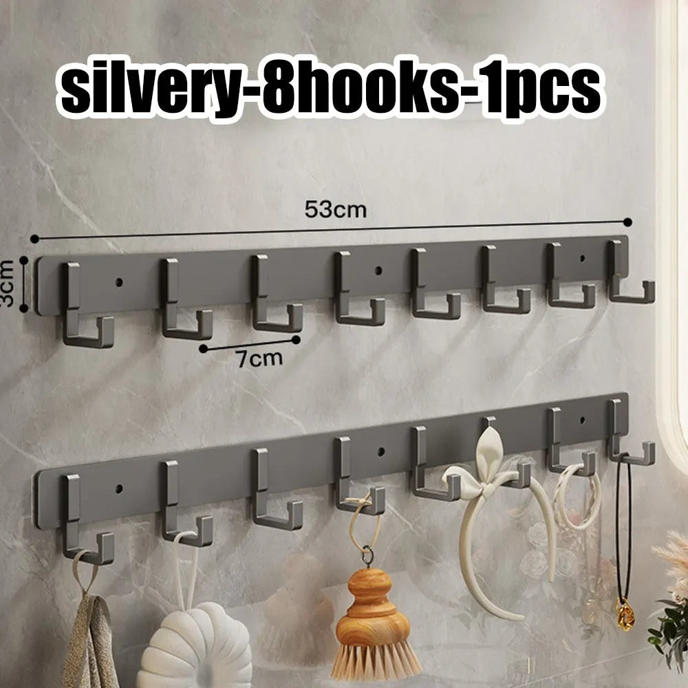 Household Wall Coat Rack Black Hooks For Hangging Clothes Towel Hanger Bathroom Robe Hook Heavy Duty Kitchen Accessories