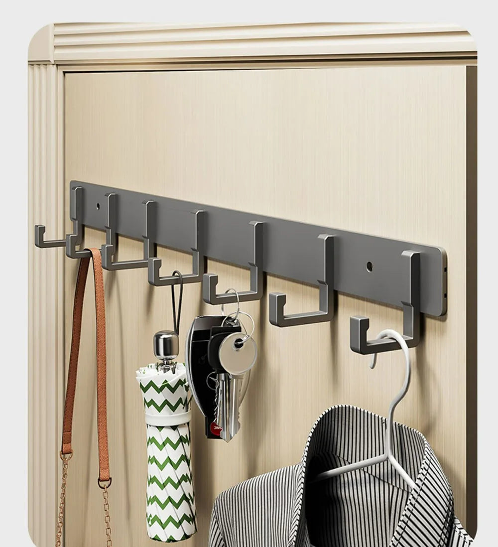 Household Wall Coat Rack Black Hooks For Hangging Clothes Towel Hanger Bathroom Robe Hook Heavy Duty Kitchen Accessories
