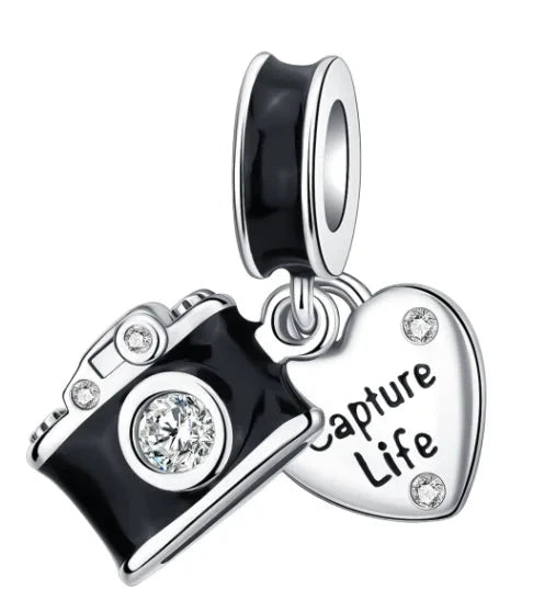 Back To School 925 Sterling Silver Charms Bag Earphone Magic Cube Watch Games Console Bead Pendant Fit Bracelet Necklace Jewelry 99 in 1