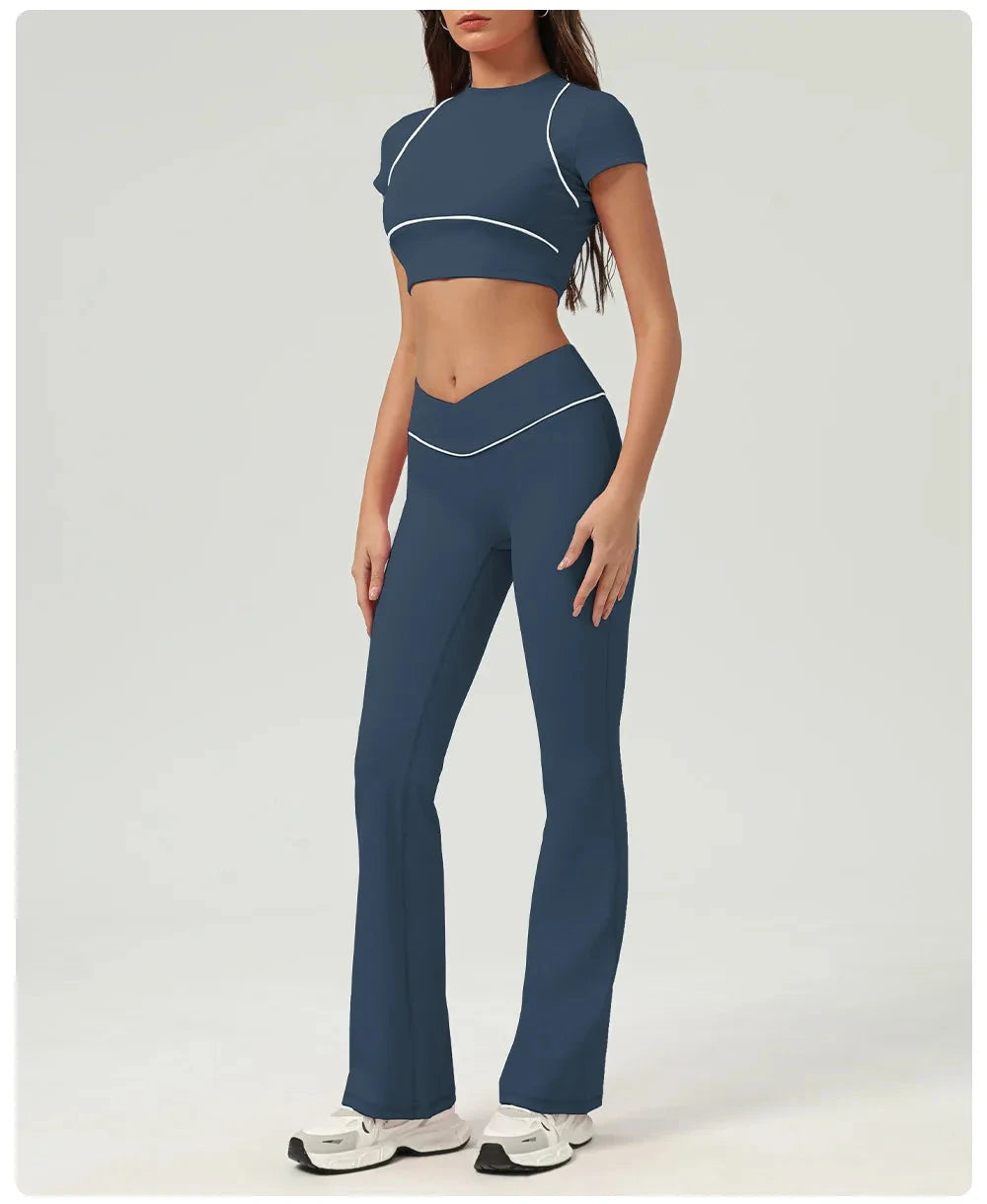 Yoga Top Sport T Shirts Women Fitness Clothes Workout Short-sleeved Crop Top Gym Running Active Wear Push Up Sport Top 99 in 1