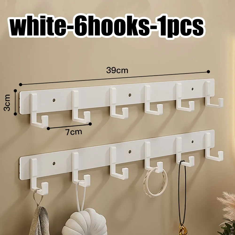 Household Wall Coat Rack Black Hooks For Hangging Clothes Towel Hanger Bathroom Robe Hook Heavy Duty Kitchen Accessories