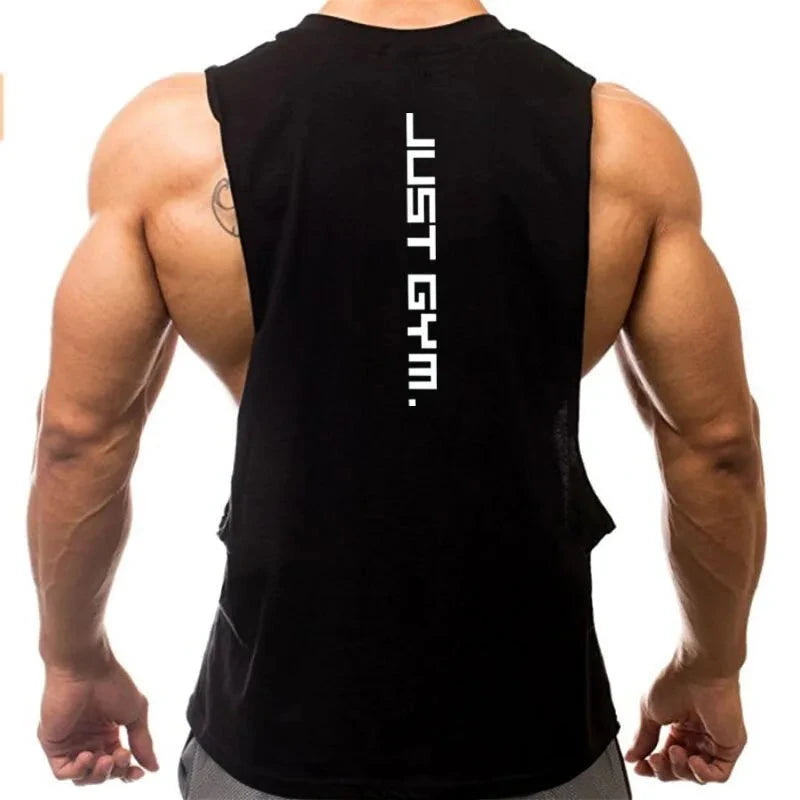 Gym Clothing Men Sides Cut Off T-shirts Dropped Armholes Tank Tops Workout Fitness Sleeveless Vest Outdoor Jogging Undershirt 99 in 1