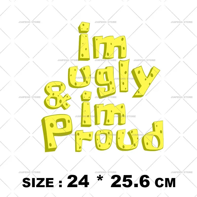 SpongeBob Cartoon Printed Iron on Transfers Patrick Star Heat Transfer Vinyl Stickers For Clothes Thermal Patches Applique Decor