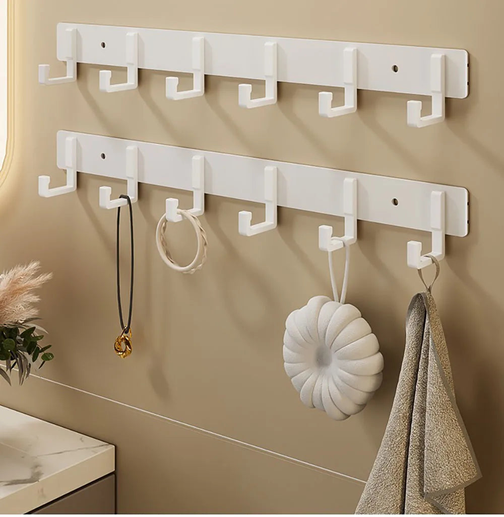 Household Wall Coat Rack Black Hooks For Hangging Clothes Towel Hanger Bathroom Robe Hook Heavy Duty Kitchen Accessories