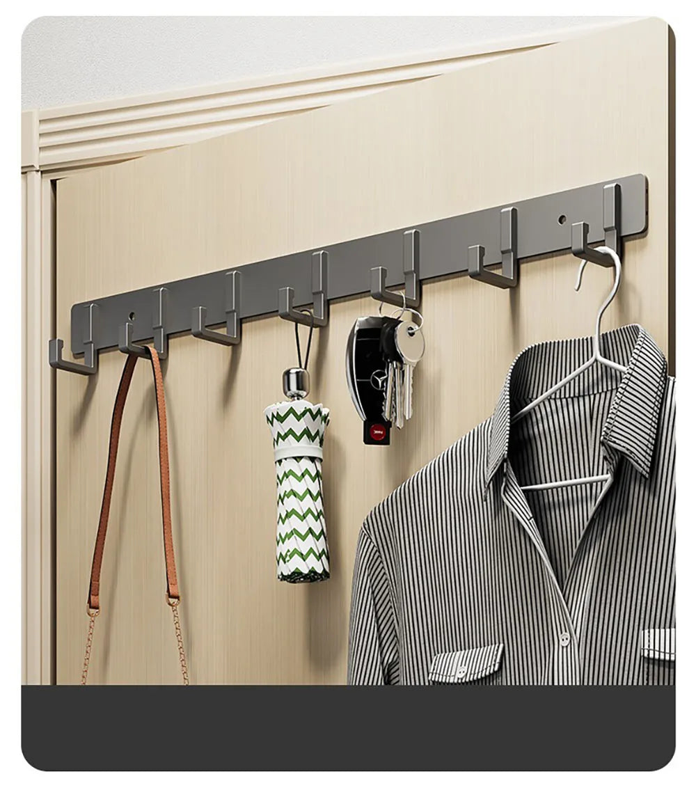 Household Wall Coat Rack Black Hooks For Hangging Clothes Towel Hanger Bathroom Robe Hook Heavy Duty Kitchen Accessories