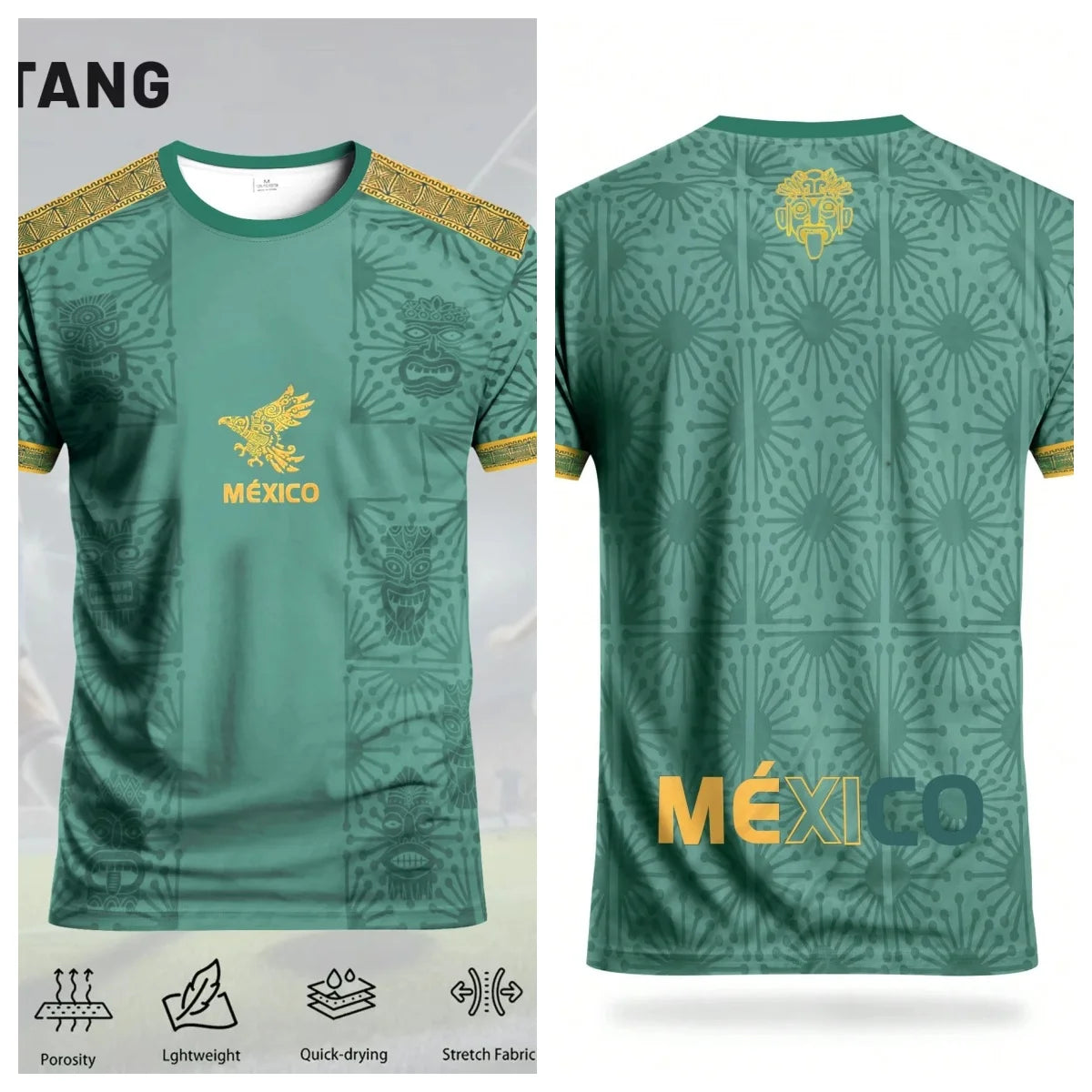 Men'S Mexican Soccer Jersey - Black with Eagle & Skull Design Comfortable for Training & Casual Wear Soccer Jerse