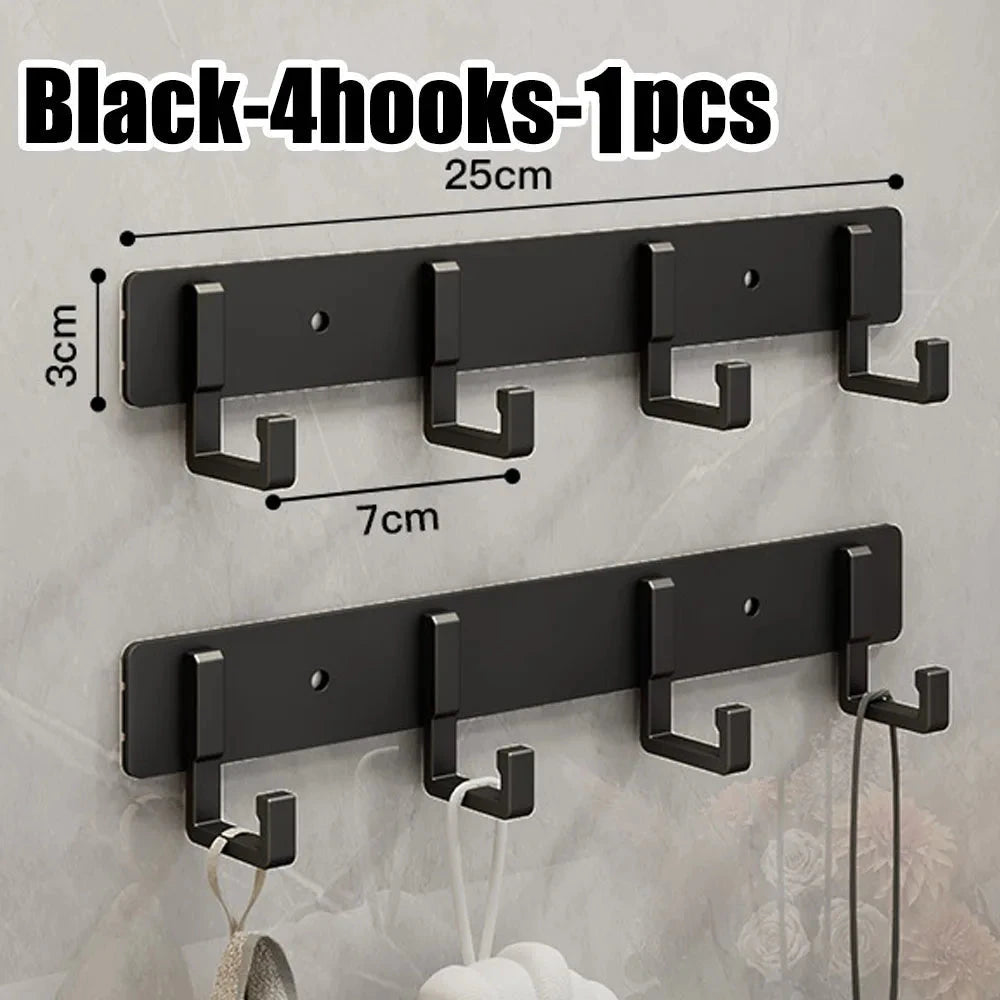 Household Wall Coat Rack Black Hooks For Hangging Clothes Towel Hanger Bathroom Robe Hook Heavy Duty Kitchen Accessories 99 in 1