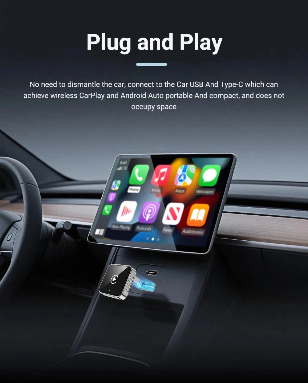 New Super Mini Carplay AI Box Wired to Wireless CarPlay/Android Auto 2in1 Box 5GHz WiFi5 for 99% Original Wired CarPlay/Auto Car 99 in 1