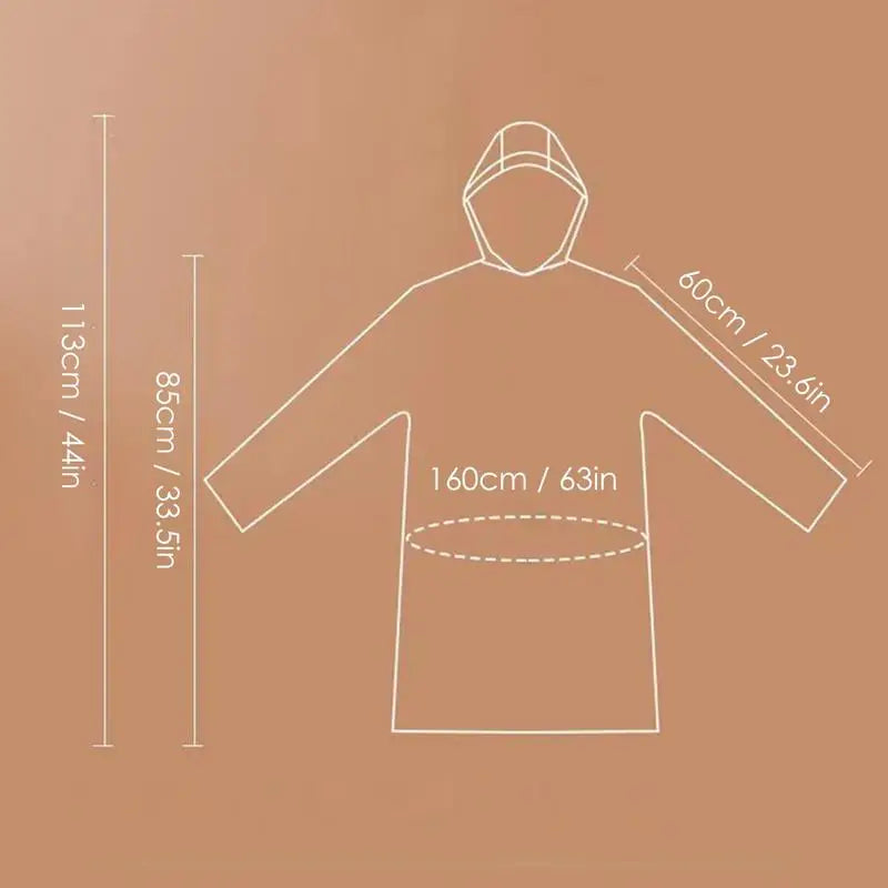 Outdoor Hooded Rain Poncho For Adult Waterproof Lightweight Unisex Raincoat Jacket For Hiking Camping Emergency