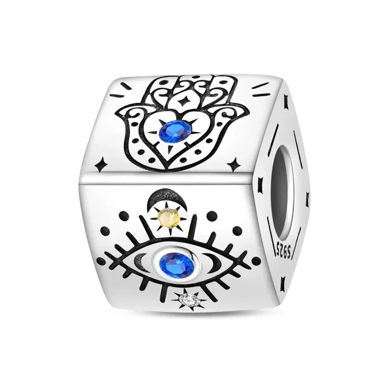 Back To School 925 Sterling Silver Charms Bag Earphone Magic Cube Watch Games Console Bead Pendant Fit Bracelet Necklace Jewelry 99 in 1