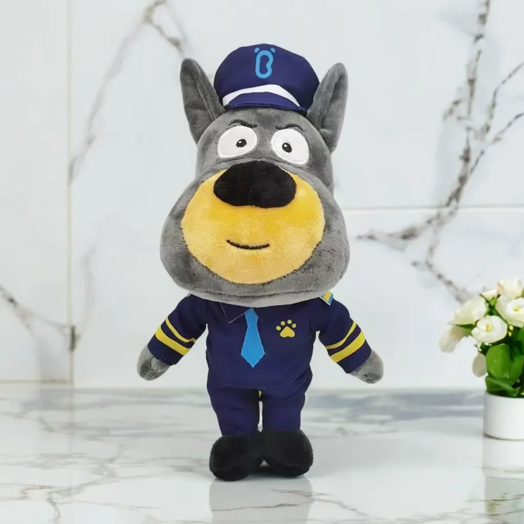 Hot Sheriff Labrador Dog Plush Toy Security Sergeant Labrador Wolf Dog Cartoon Doll Boys Girls Soft Stuffed Toys Children Gift