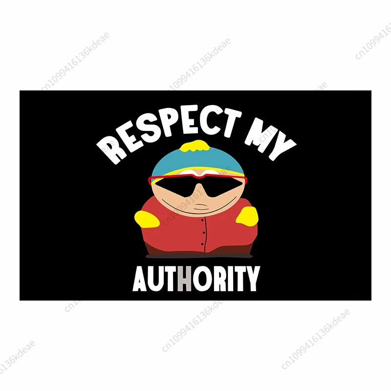 Unique Aesthetic Decorative Cute Catoon Tapestry Respect MY Authority Wall Tapestries Fun Flag Banners Home Decor Backdrop Cloth