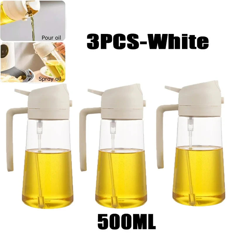 200/300/500ml Oil Spray Bottle BBQ Cooking Olive Oil Sprayer Plastic Baking Oil Spray Empty Bottle Vinegar Bottle Or  Oil brush 99 in 1