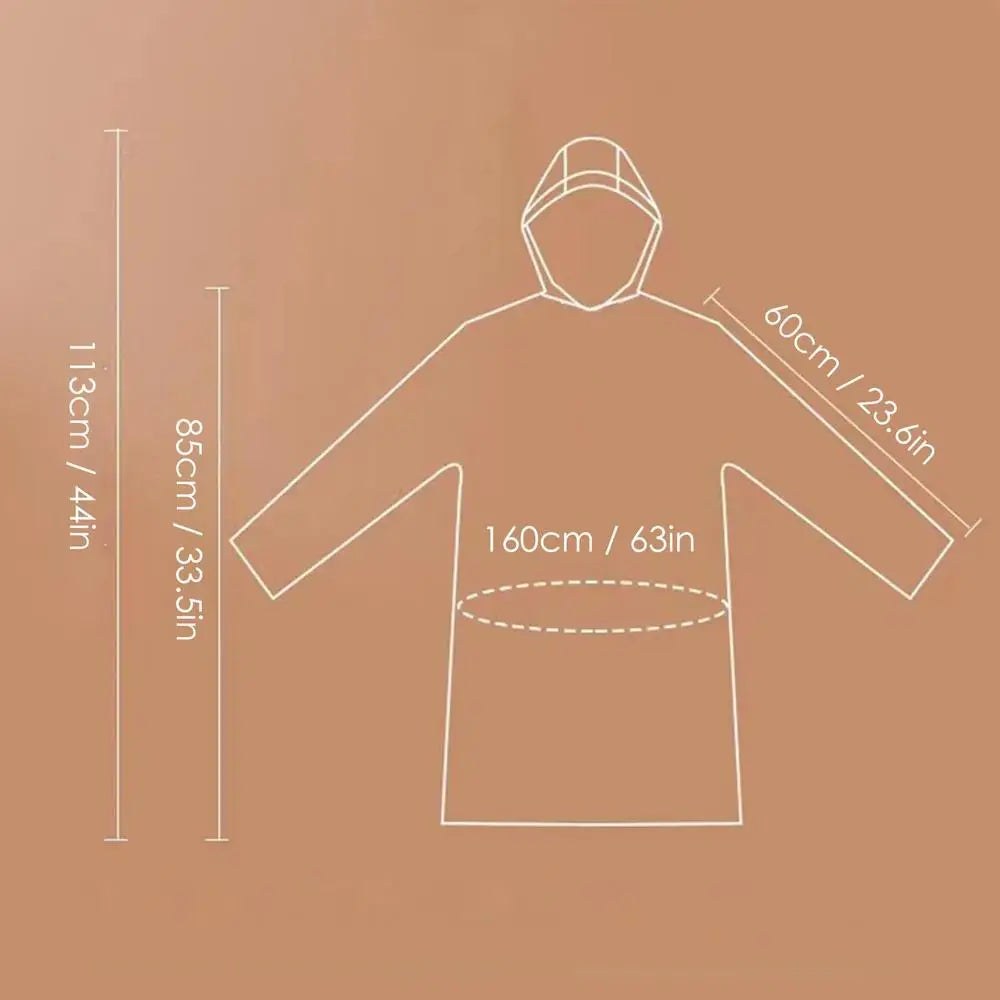 Outdoor Hooded Rain Poncho For Adult Waterproof Lightweight Unisex Raincoat Jacket For Hiking Camping Emergency