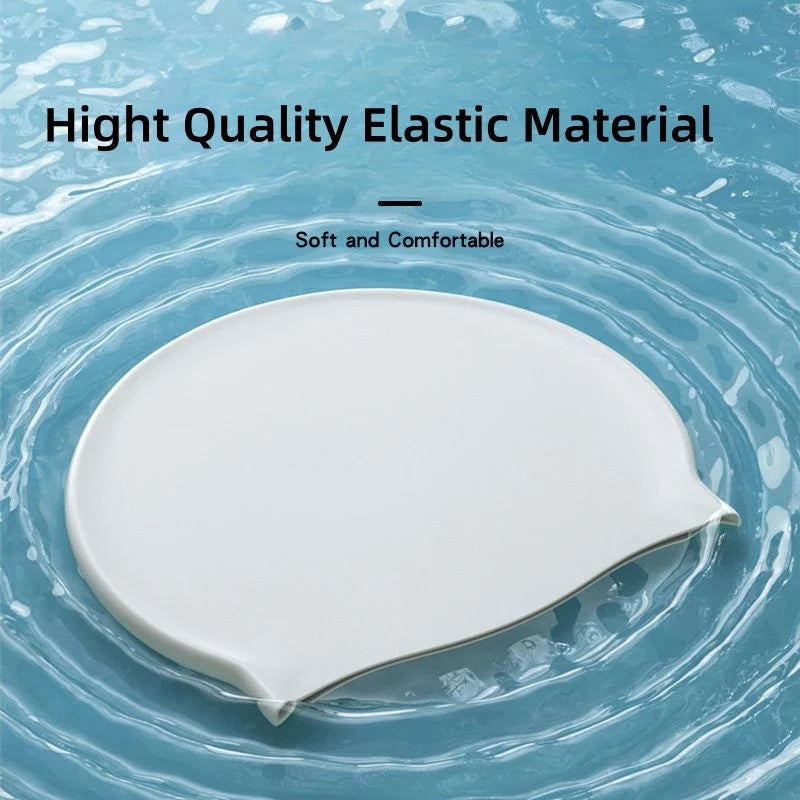 High Quality Silicone Swimming Cap for Adults Men Women Children Large Waterproof Ear Protector With No Wut Head Long Hair