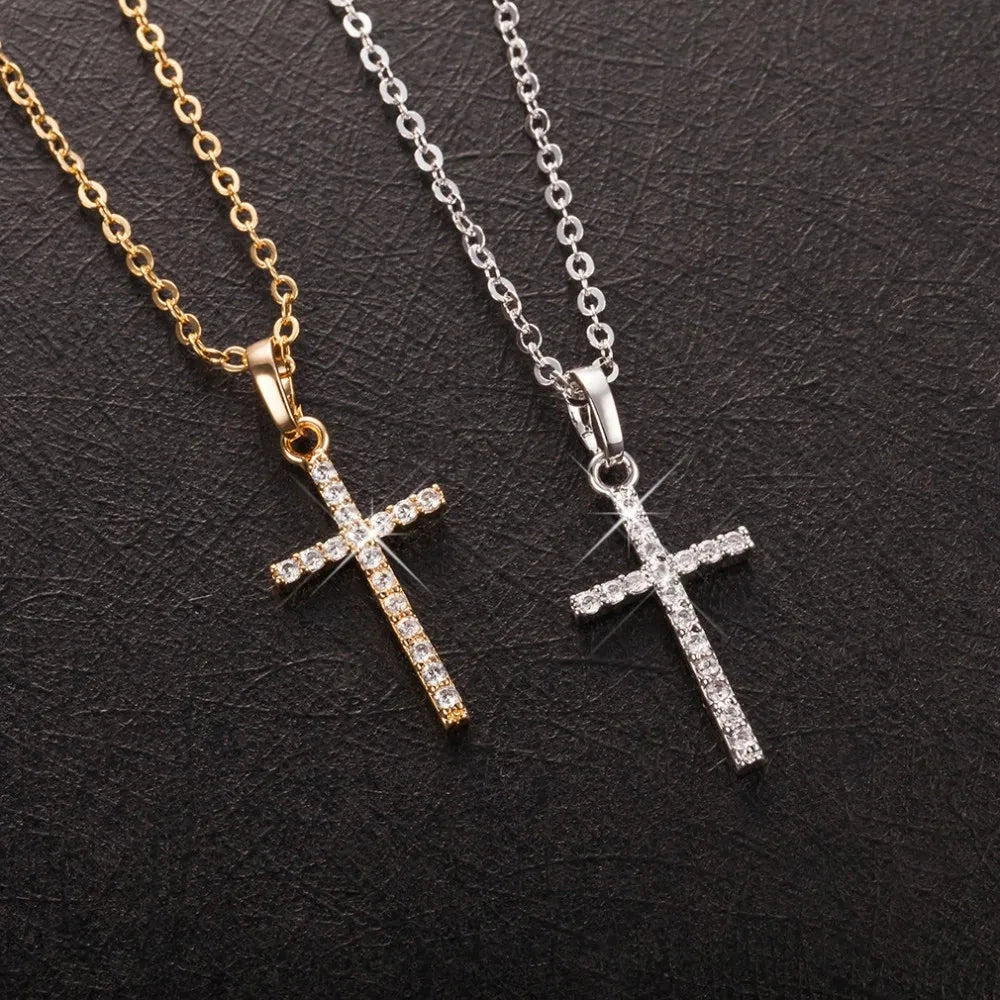 Cross Pendant Rhinestone Inlay Adjustable Necklaces Women Solid Color Solid Color Summer Pendant Necklace Jewellery Women 99 in 1